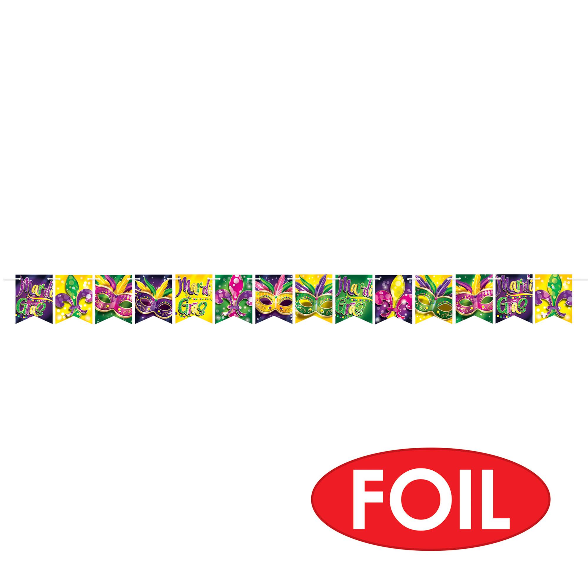 Beistle 7ft. Foil Mardi Gras Streamer